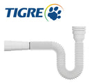 Sifão Sanfonado Tubo Flexível Multiuso Universal Para Pias Lavatórios Cubas Branco Tigre