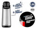 Garrafa Térmica De Pressão 1,8 Litro Inox Lúmina Conserva Bebidas Quentes E Frias Alavanca Resistente termo lar
