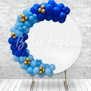 Kit 140 Balões Bexiga Fe Azul Royal Azul Candy e Dourado