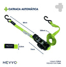 Cinta Para Carga Catraca Automatica Retrátil 680kg Nevvo Cor Verde