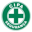 Kit 10 Bottons Broche Cipa Segurança Do Trabalho 3,5cm Cor Verde-escuro