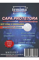 Kit 2 Capas Protetoras Impermeáveis 180 Fios Travesseiros Marca Temima Cor Branco