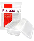 Pote Descartável 750ml Freezer Microondas Marmita - com 24 Un. Cor Transparente