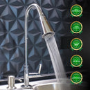 Torneira Gourmet Cozinha Bancada Pia Flexível 2 Jatos Abs Prateado