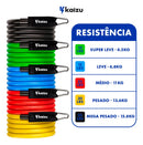 Kit Extensor 11 Peças Treino Elástico Ultra Band Academia Em Casa Super Fisioterapia Exercícios + Suportes Tubing