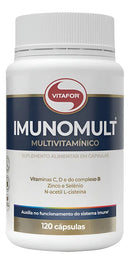 Suplemento Vitafor Imunomult Minerais Vitaminas em pote de 120 Cápsulas