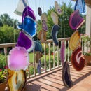 01 Mensageiro Sino Dos Ventos Ágata Com 7 Pedras Coloridas Colorido