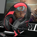 Fone de ouvido over-ear gamer Onikuma K1-B black e red com luz LED