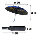 Guarda Chuva Abre E Fecha Automático Reforçado Contra Vento Cor Preto Desenho Do Tecido Liso