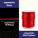 Cordão Rabo De Rato 2mm- Varias Cores Cor Vermelho-145