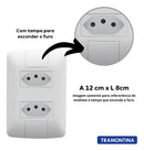 Kit 15 Tomada Simples 4x2 Embutir 2p+t Tramontina Branco 10A