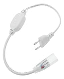 Kit 5 Conector Fonte Fita Led Mangueira Chata Bivolt Plugue Branco-frio