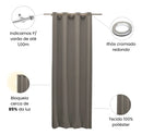 Cortina Blackout Tecido Grosso 1,40m X 2,50m Cor Cinza Corta Luz Porta Balcão