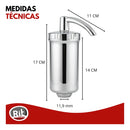 Filtro Copo Abs Com Refil Universal Para Torneira De Cozinha Prateado