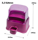 Bebedouro Cães Gatos Pelo Longo 2 Litros Filtro De Carvao Cor Vinho