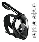 Brastoy Máscara Mergulho Snorkel Full Face Suporte Gopro Câmera L XL G GG Preto