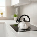 Chaleira Inox Indução Bule De Café Cha Com Apito 2 Litros Prateado