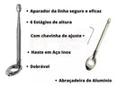 Antena Inox Corta Linha Pipa Moto Guidão Retrátil Anti Cerol