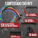 Jcanova Store Kit Elásticos Academia 11 Peças Borracha Corda Tubos Alças Âncoras Crossfit Elastico Extensor Faixa Elástica Exercício Treinos Fisioterapia Funcional Ginastica Látex Musculaçã