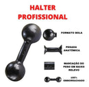 Kit Academia Halter 1kg+ Caneleira 1kg+ Theraband+ Elástico Cor Preto