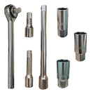 Jogo Chave AW145 Catraca E Soquete C/ 7 Peças Lugatools Plateado