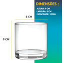Jogo Copos Whisky Conjunto Kit 6 Peças Copo De Vidro 330ml Redondo Baixo Drinks E Bebidas Bar Uísque Velas