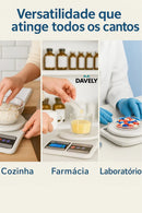 Balança Digital De Precisão Cozinha 0 A 10 Kg Profissional E Uso Domestico Nutricional Para Pesar Alimentos Ou Confeitaria Comida Cor Branco Marca Davely