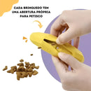 Brinquedo Pet Interativo Recheável Cachorro Pera Geométrica Cor Banana
