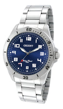 Relógio de pulso Orient MBSS1155A com corria de aço inoxidável cor prata fondo azul-escuro