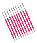 10 Bastão Mista Cuticula Inox Manicure Isis Cutelaria