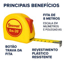 Trena De Bolso 8 Metros - Starrett - Kts1-8me-s