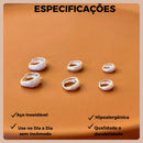 Trio Argolinha Gota Detalhes Prata Delicada Feminina Banhada