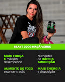 Pré-treino Beast 300g Sabor: Maçã Verde - Ultra Concentrado - Promove Vasodilatação, Recuperação Energética, Aumento De Óxido Nítrico, Desintoxicação E Melhora De Concentração E Foco
