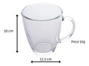 Kit 2 Canecas Transparentes 350ml Para Café Chá Cappucino