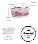 Kit 12 Marmitas Potes 400ml Plástico Com Travas Hermético