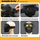 Mascara Full Face Skull Tactical Airs Preto Lente transparente