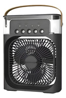 Ventilador Umidifcador Preto Ar Condicionado De Mesa Led Usa Gelo Turbomix