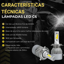 Kit Super Led C6 H1 H3 H4 H7 H8 H11 6000k 36w 48 H27 Prateado
