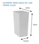 Lixeira Cesto De Lixo Tampa Click Banheiro Cozinha 8 Litros