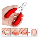 Ideal Profissional N4 alicate desencravador de unha pé mano curvo aço inox vermelho