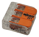 Conector Emenda Wago 3 Vias 4mm Transparente-221-413 - 10 Pç