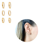 Brincos Trio Argola Cravejado Ouro 18k Dourado Zircônia