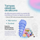 Kit 12 Tampas Silicone Flexível Para Panela Pote Universal