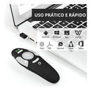 Apresentador De Slides Sem Fio Controle Passador Com Laser Preto