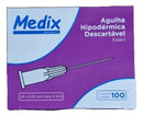 Agulha Hipodérmica Descartável 20x0,55mm Medix Caixa Com 100 Unidades