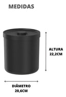 Lixeira Preta Bold 6lt Com Tampa Banheiro Cozinha Fosca Ou