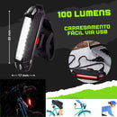 Farol Forte Bike Recarregável Profissional Sinalizador Preto