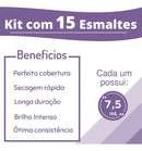 Kit 15 Esmaltes Impala Cores Da Sua Moda Sortidos Atacado  Misturados