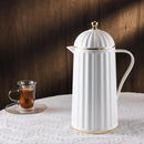 Garrafa Térmica De Café Laradore Roma - Branca E Dourada 1l Branca