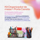 Kit Organizador De Mesa Aramado Para Escritório Porta Caneta